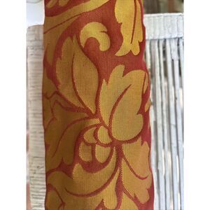 Gold Red Upholstery Fabric 60" Wide 4 Yards Total Classic Design Floral Leaves